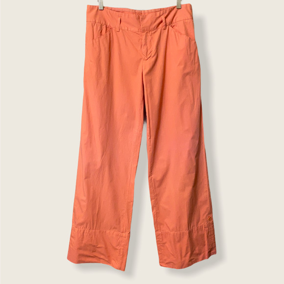 Joie Peach Orange Mid-Rise Wide Leg Pants Size 10 - Picture 1 of 14